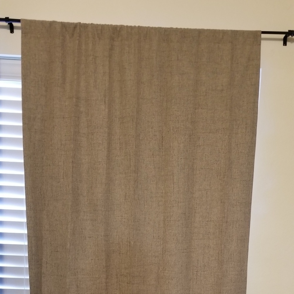 2 Burlap Blackout Curtain Panels